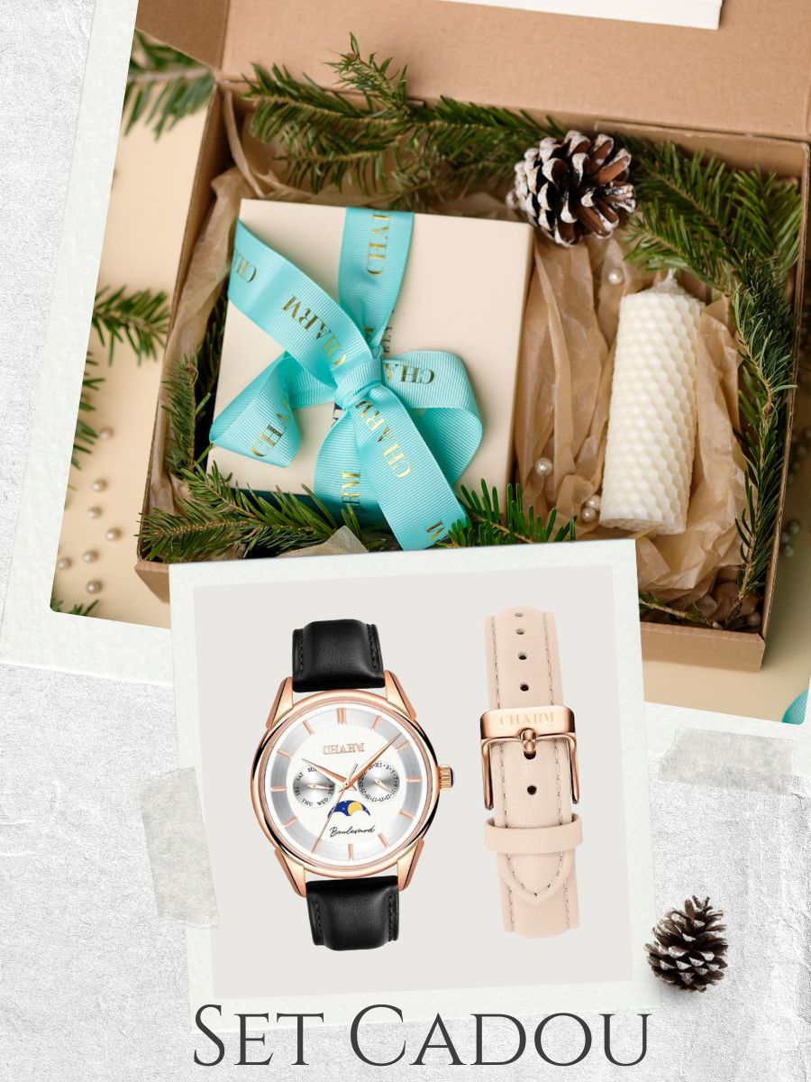 Set Unisex: Ceas Boulevard Unirii Black + Curea de piele Nuderose