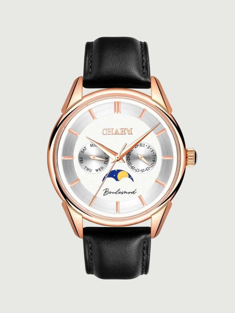 Set Unisex: Ceas Boulevard Unirii Black + Curea de piele Gri