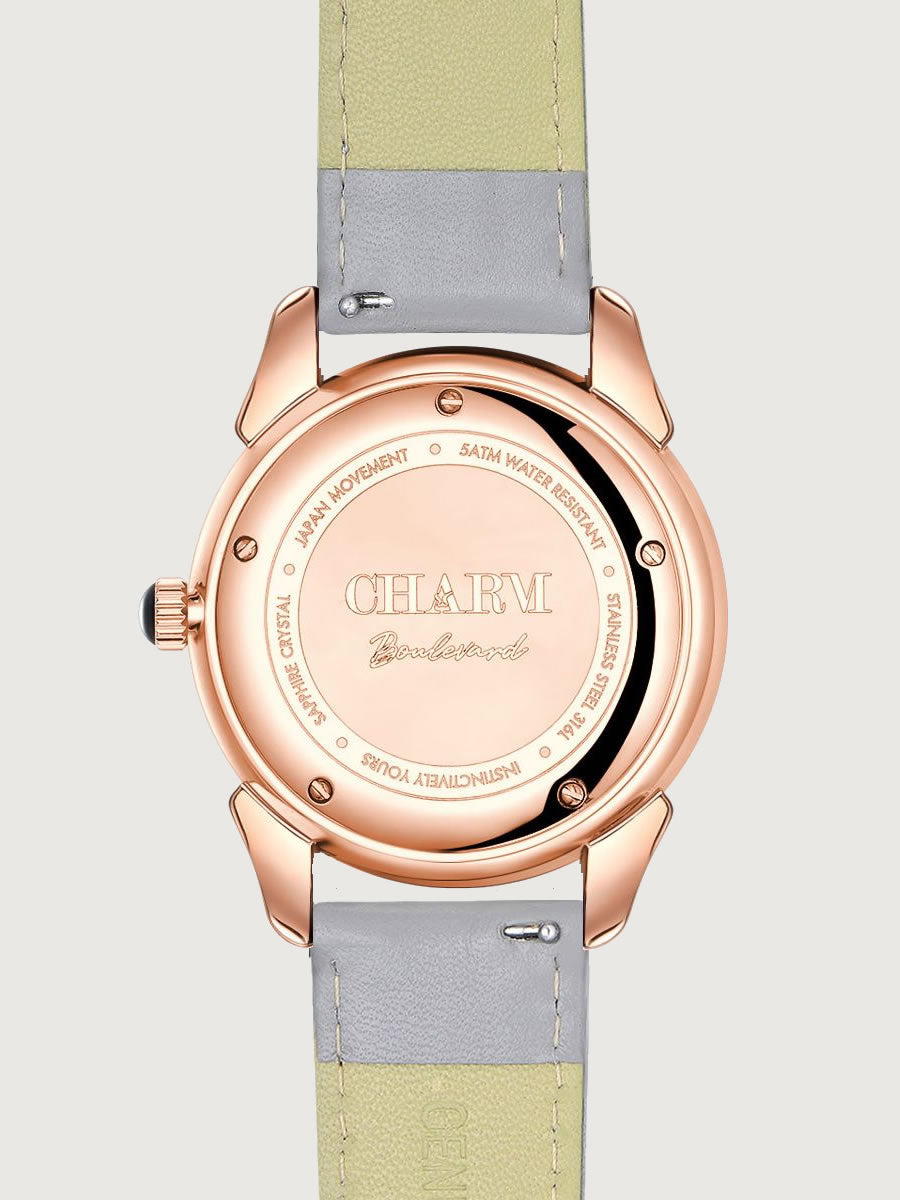 Set Unisex: Ceas Boulevard Primaverii Grey + Curea de piele Albastra