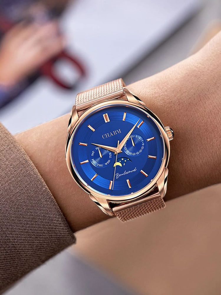 Set Unisex: Ceas Boulevard Primaverii Rose Gold + Curea de piele Gri