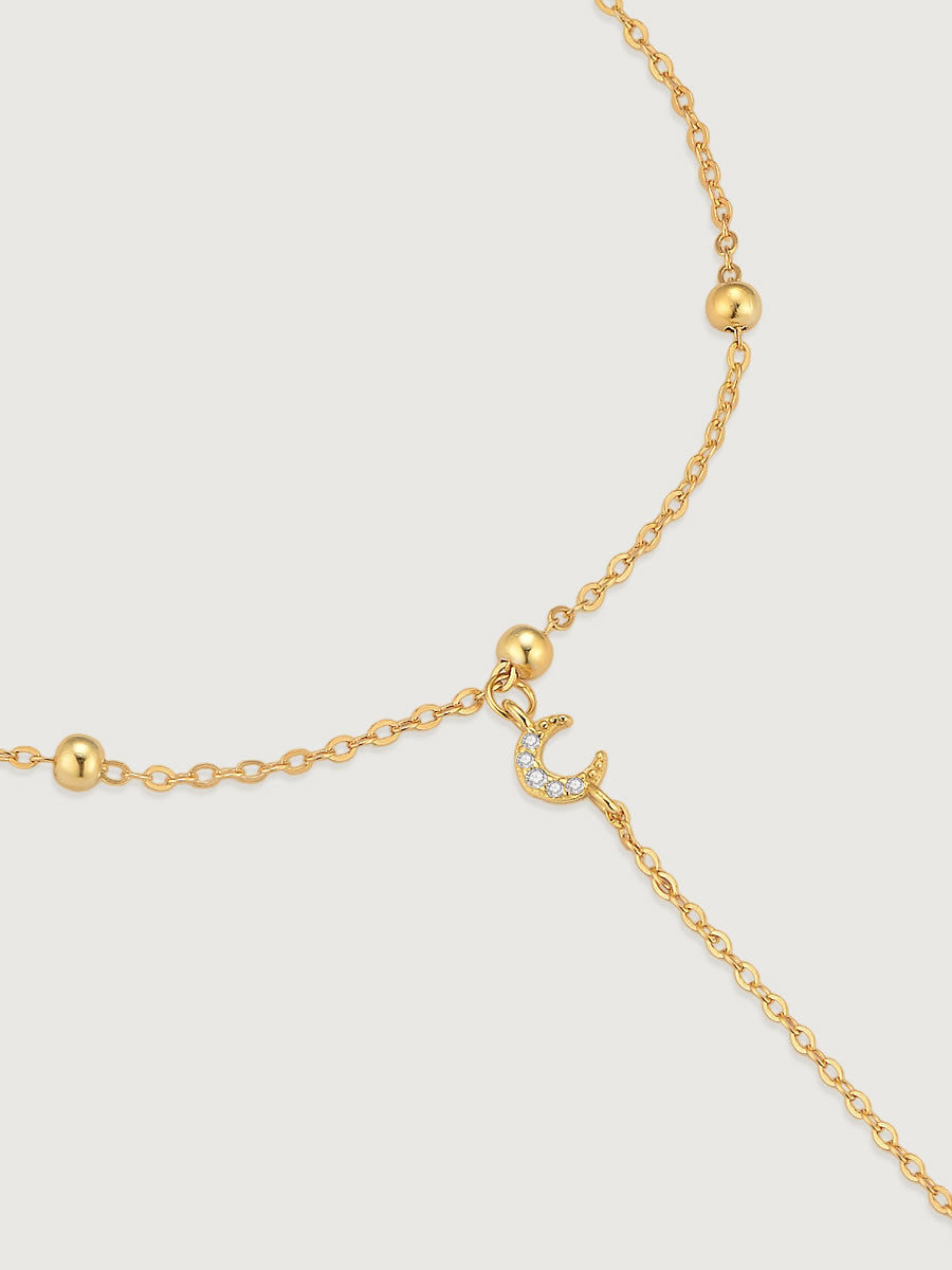 Brățară din argint 925 aurie Celestial Moon & Star CHARM, vedere alternativă