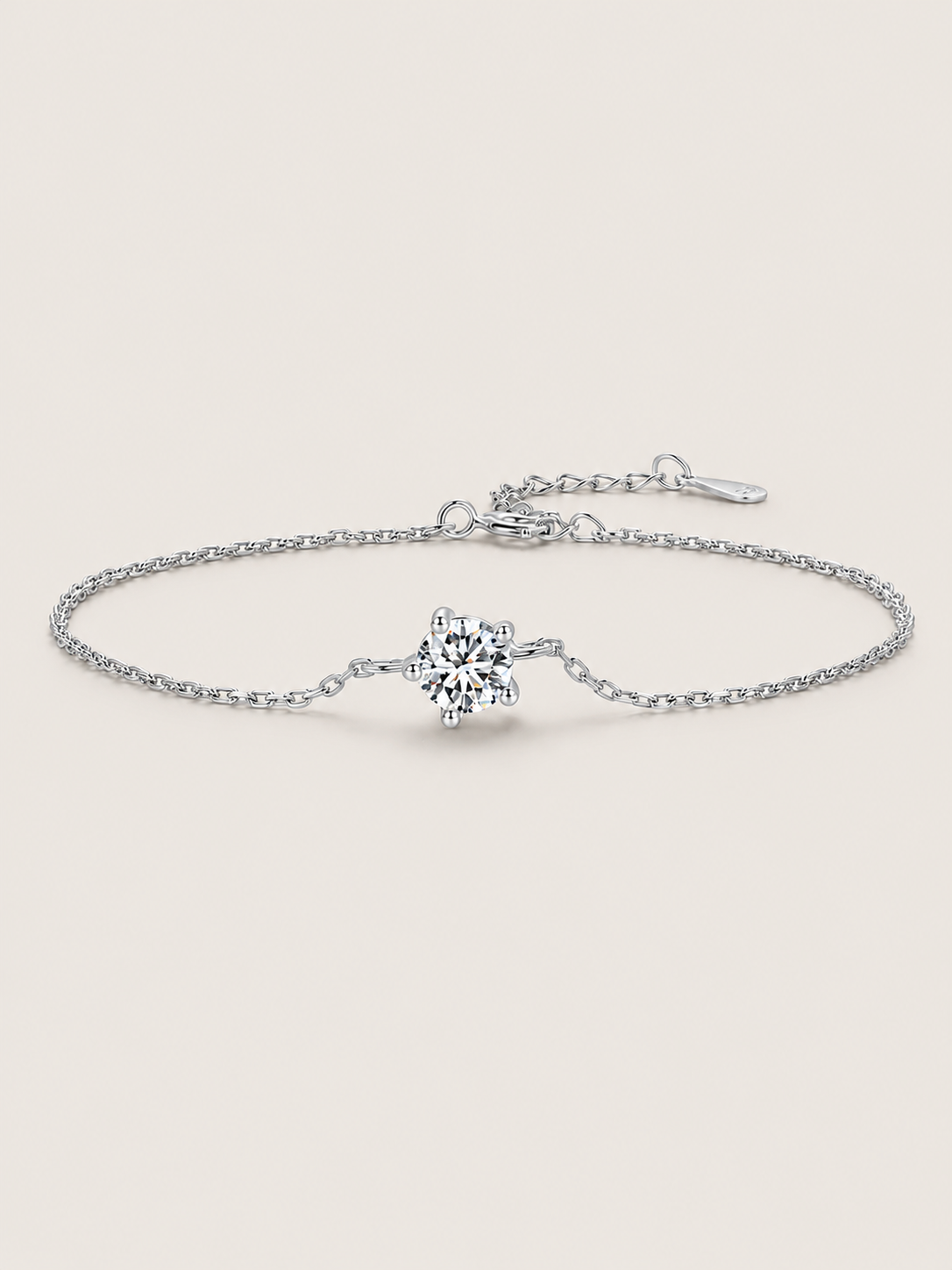Brățară din argint 925 cu moissanite 0.6ct stil solitaire