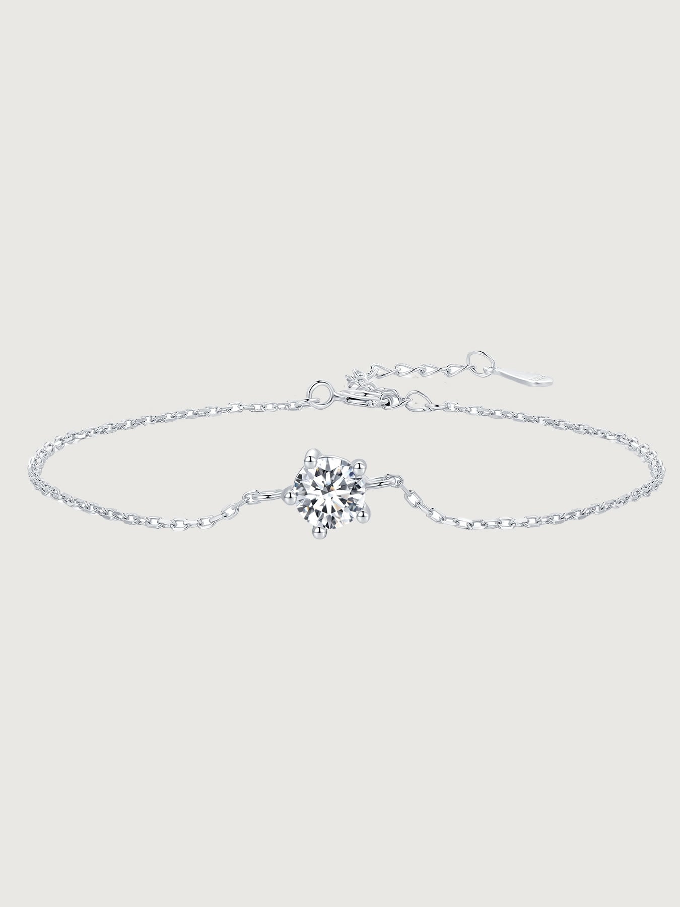 Brățară din argint 925 cu moissanite 0.6ct stil solitaire