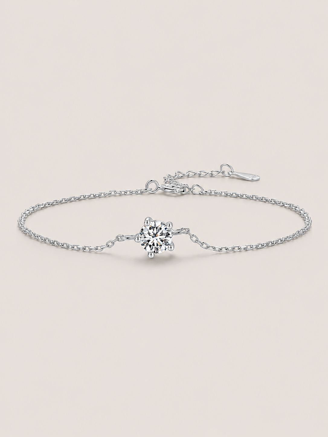 Brățară din argint 925 cu moissanite 0.6ct stil solitaire