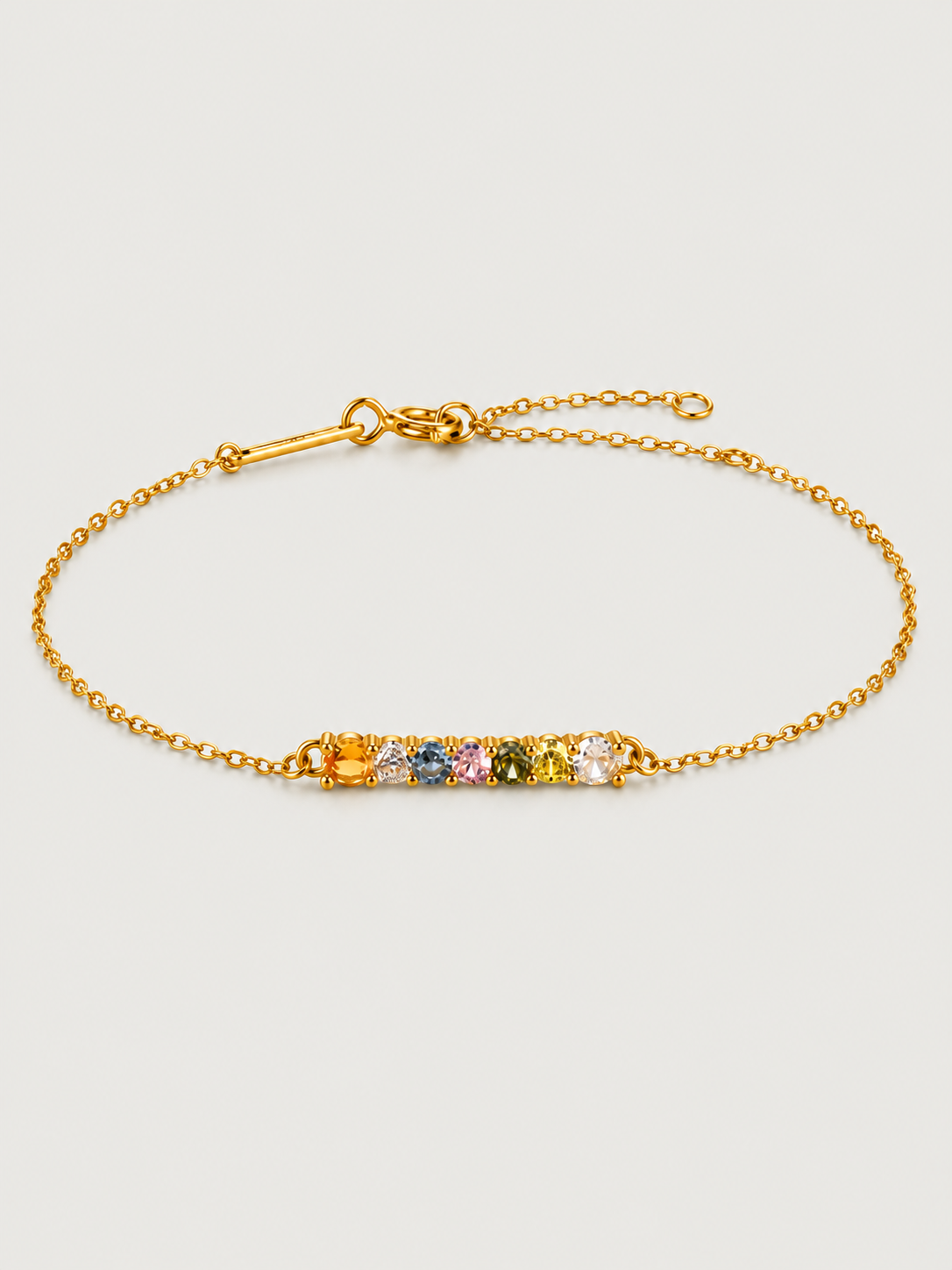 Brățară din argint 925 placată cu aur 14K cu zirconii multicolore Prism Glow