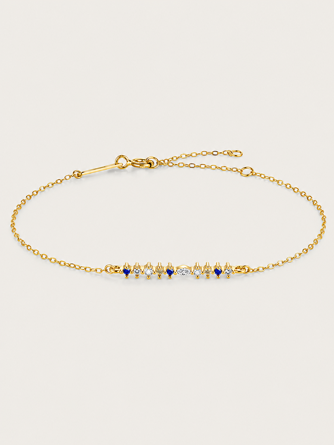 Brățară din argint 925 placată cu aur 18K cu zirconii colorate 5A Gold Celestial Line
