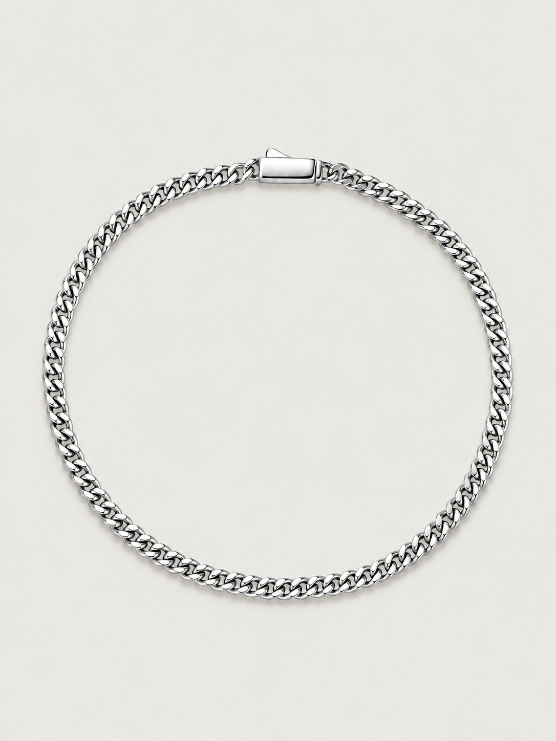 Brățară din Argint pentru Bărbați Cuban Chain cu Lățime de 3 mm