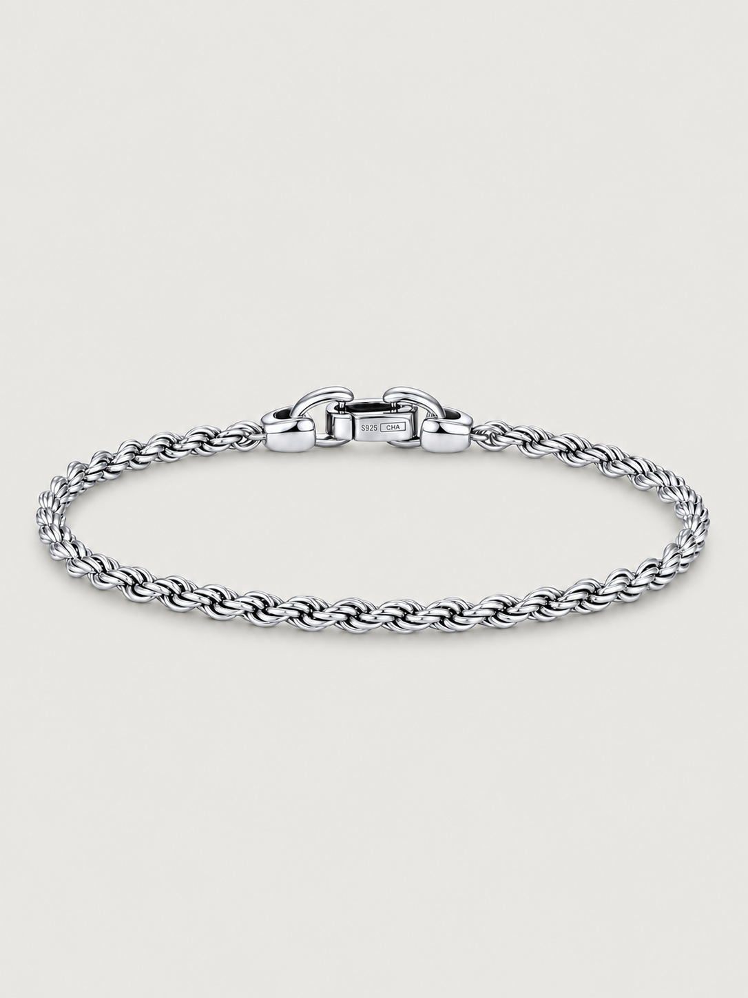 Brățară din Argint pentru Bărbați Rope Chain cu Lățime de 3 mm