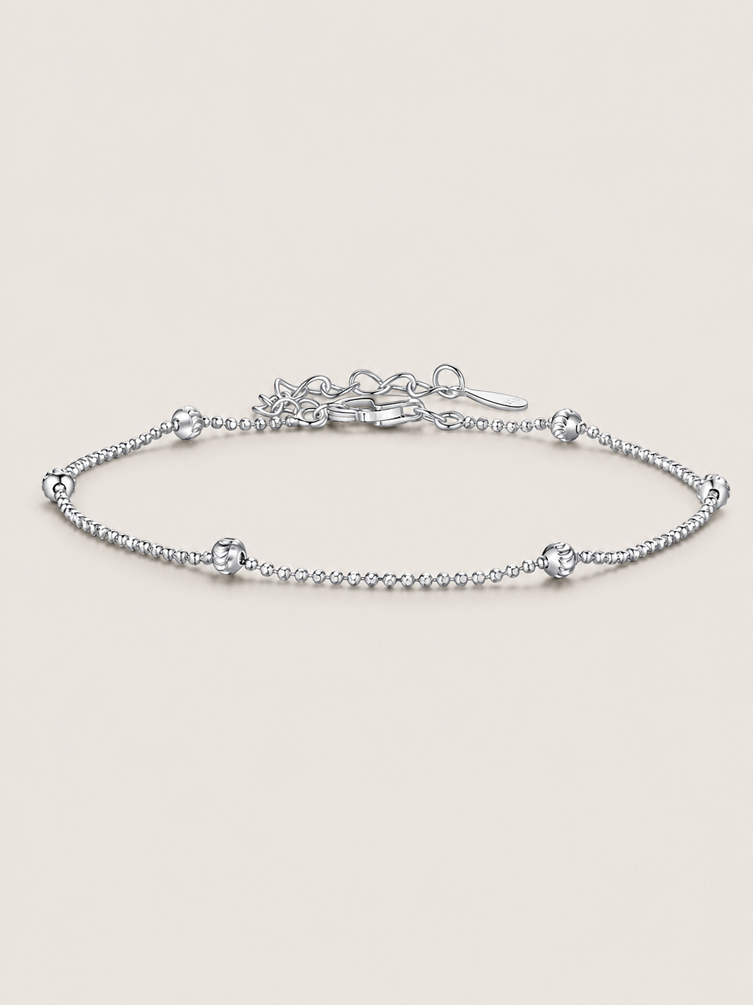 Brățară din argint 925 cu bile decorative și design minimalist Whisper Beads