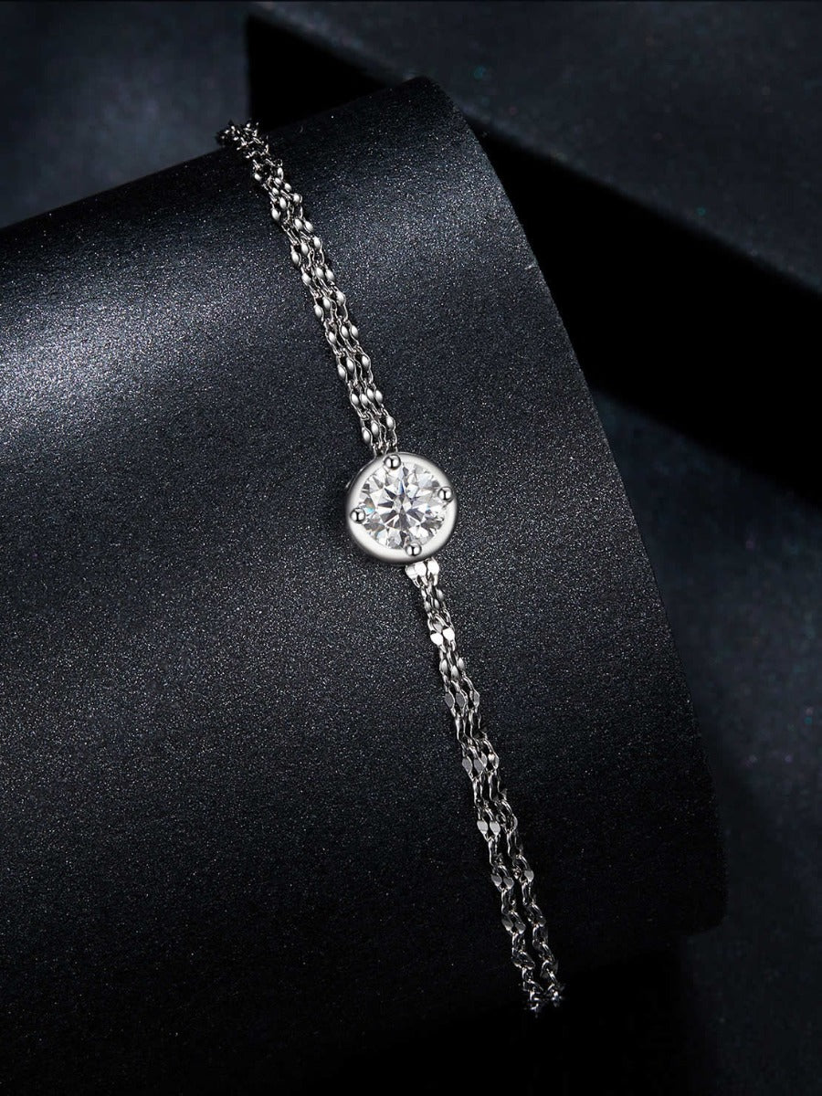 Brățară argint cu moissanite ideală pentru cadou elegant și rafinat
