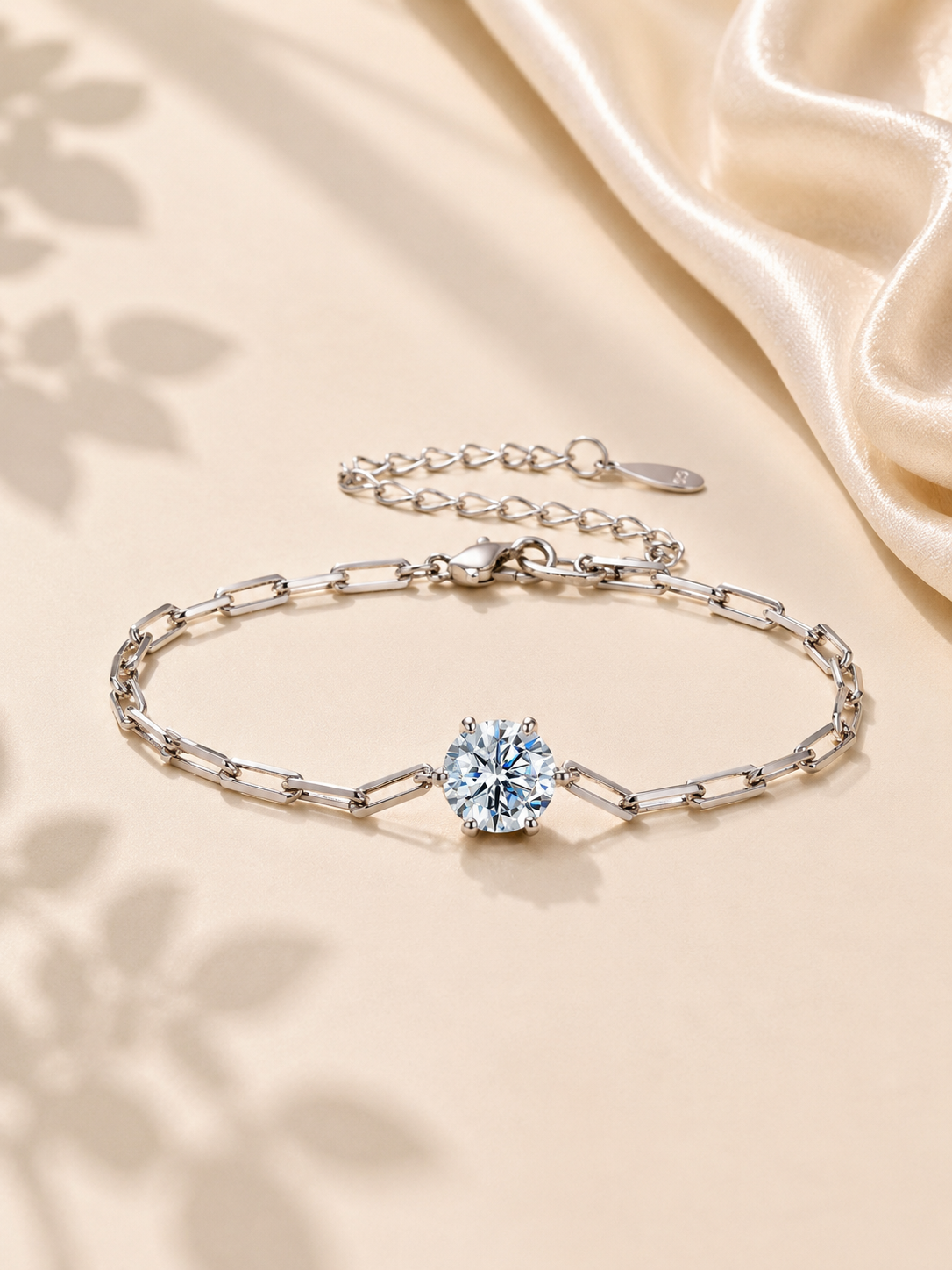 Brățară premium din argint cu moissanite ideală pentru cadou