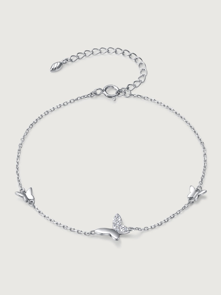 Bratara din argint 925 cu fluturi delicati si zirconii Surrounded Butterflies