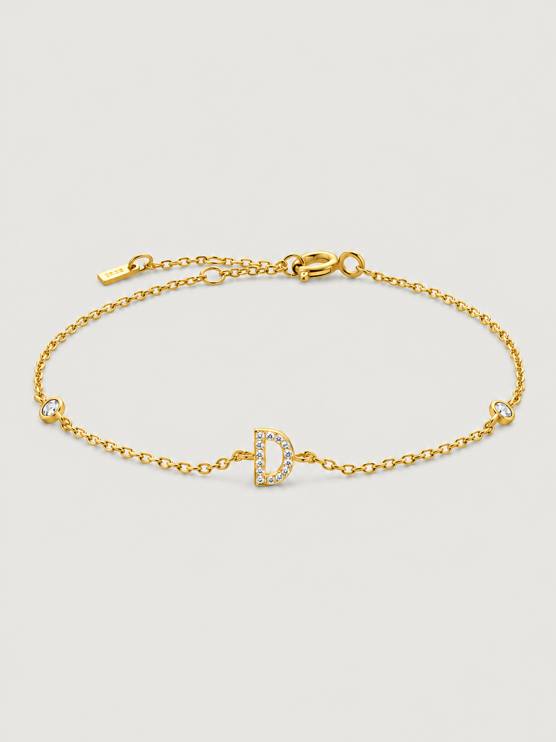 Brățară din Argint Gold Initial Spark Litera D