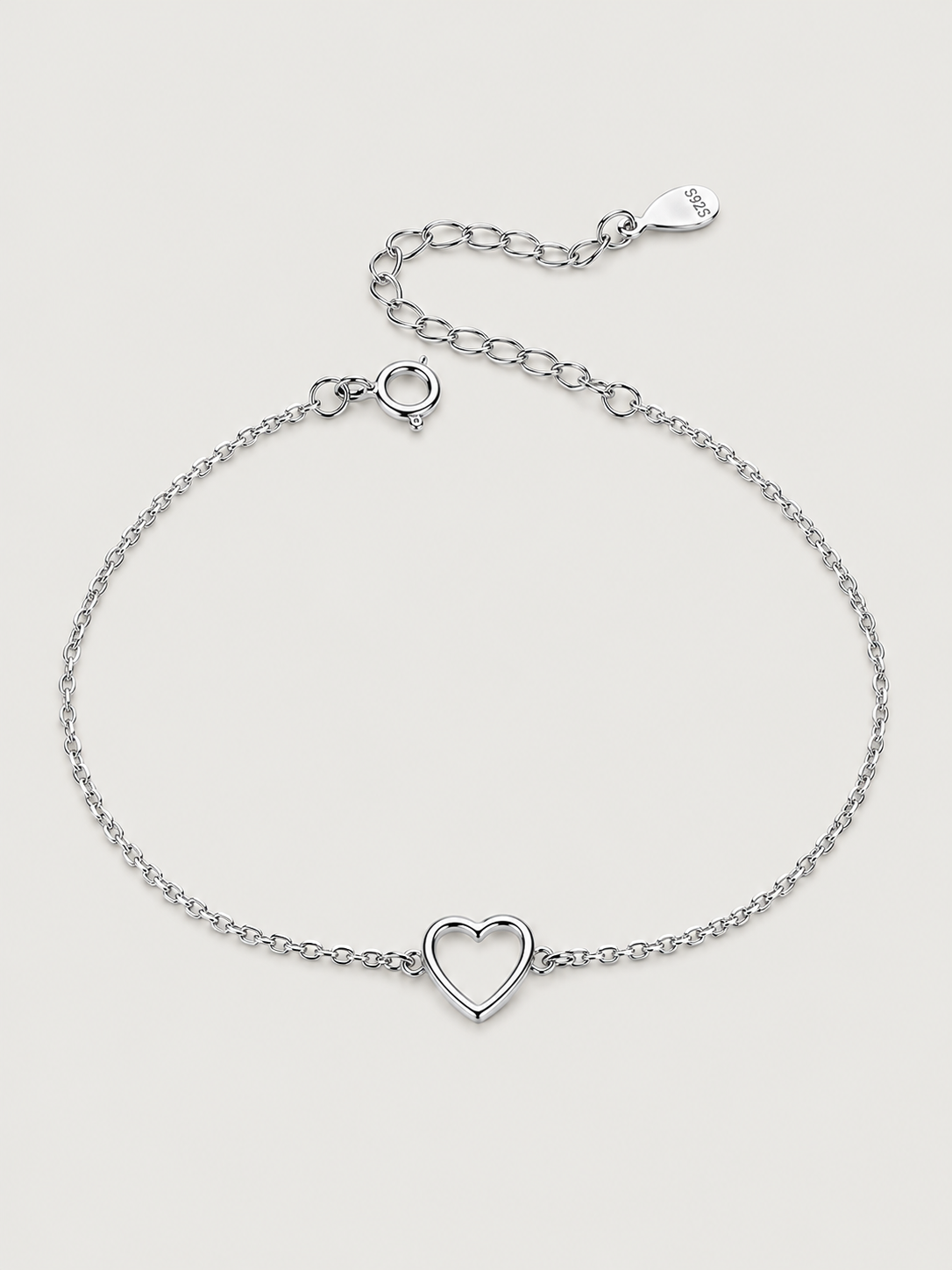 Brățară din argint 925 cu inimă minimalistă The Shape Of Love