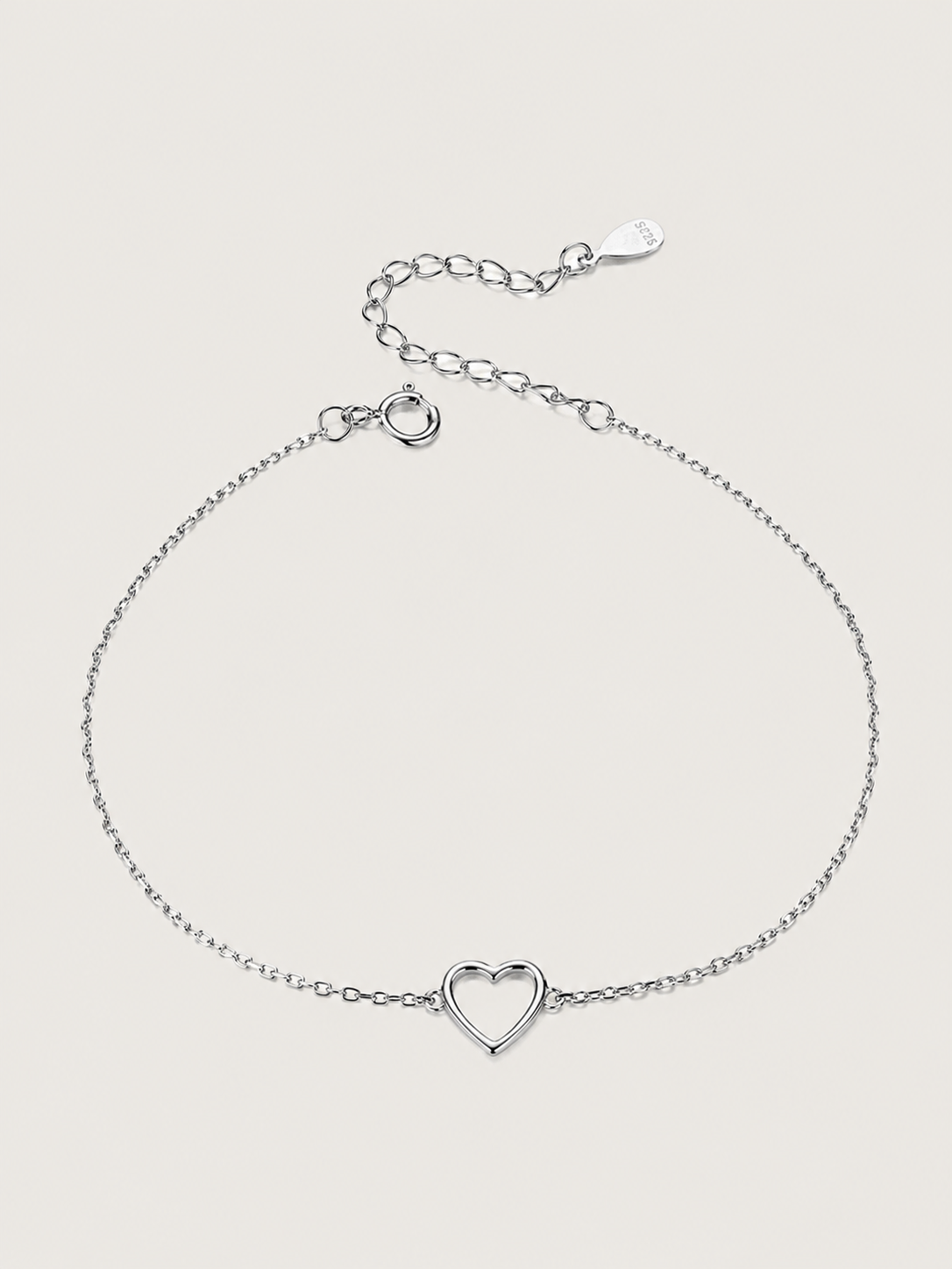 Brățară din argint 925 cu inimă minimalistă The Shape Of Love