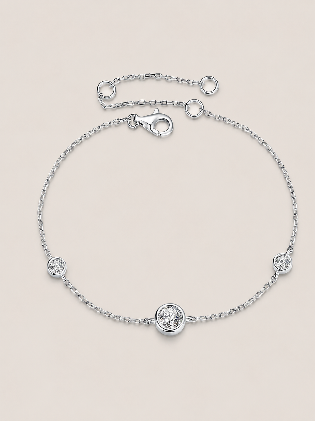 Brățară din argint 925 cu moissanite 0.5ct și 0.1ct