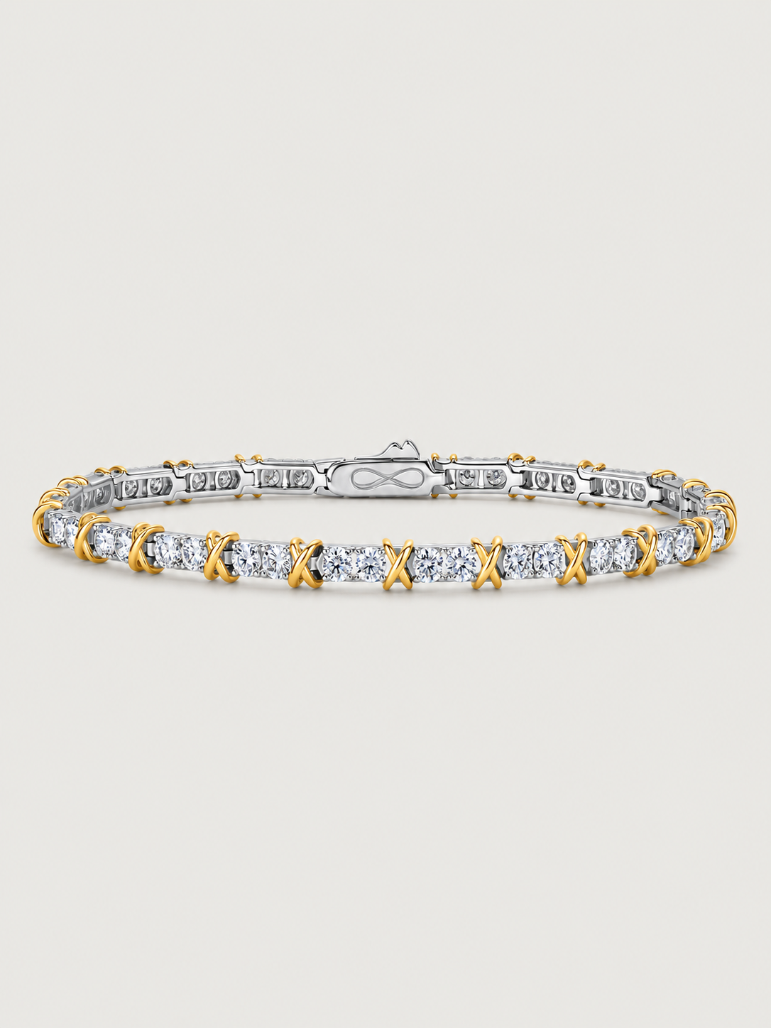 Brățară din Argint Moissanite Bicolor Eternal X Tennis