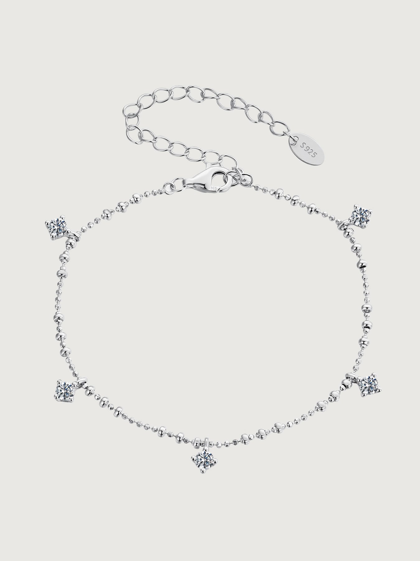 Brățară din argint 925 cu moissanite minimalistă