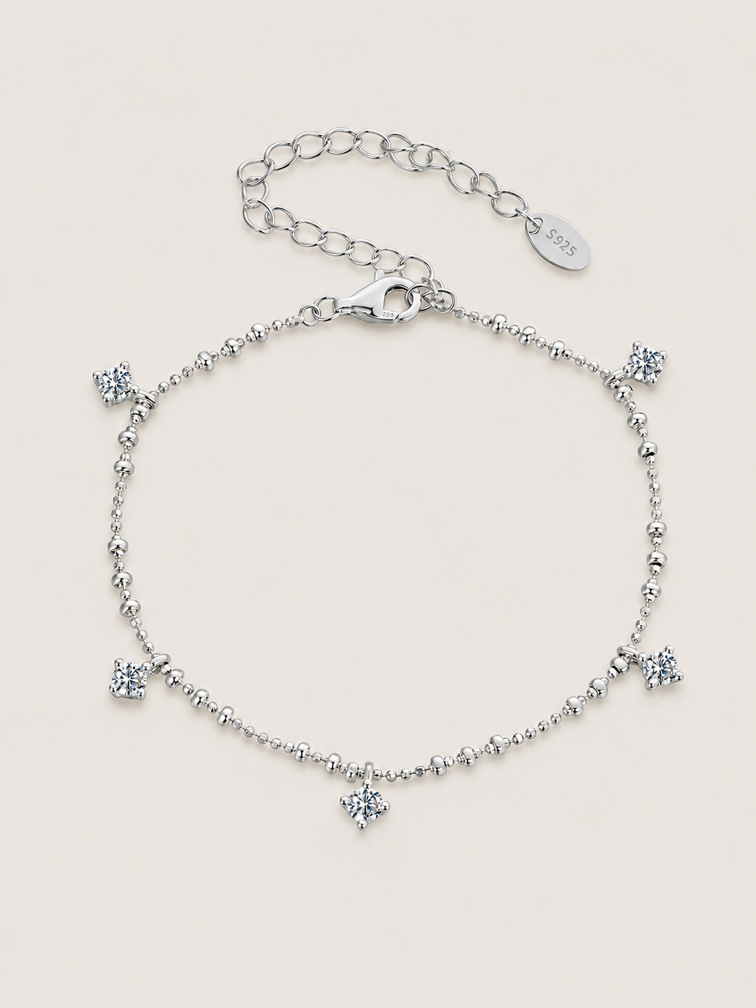 Brățară din argint 925 cu moissanite minimalistă