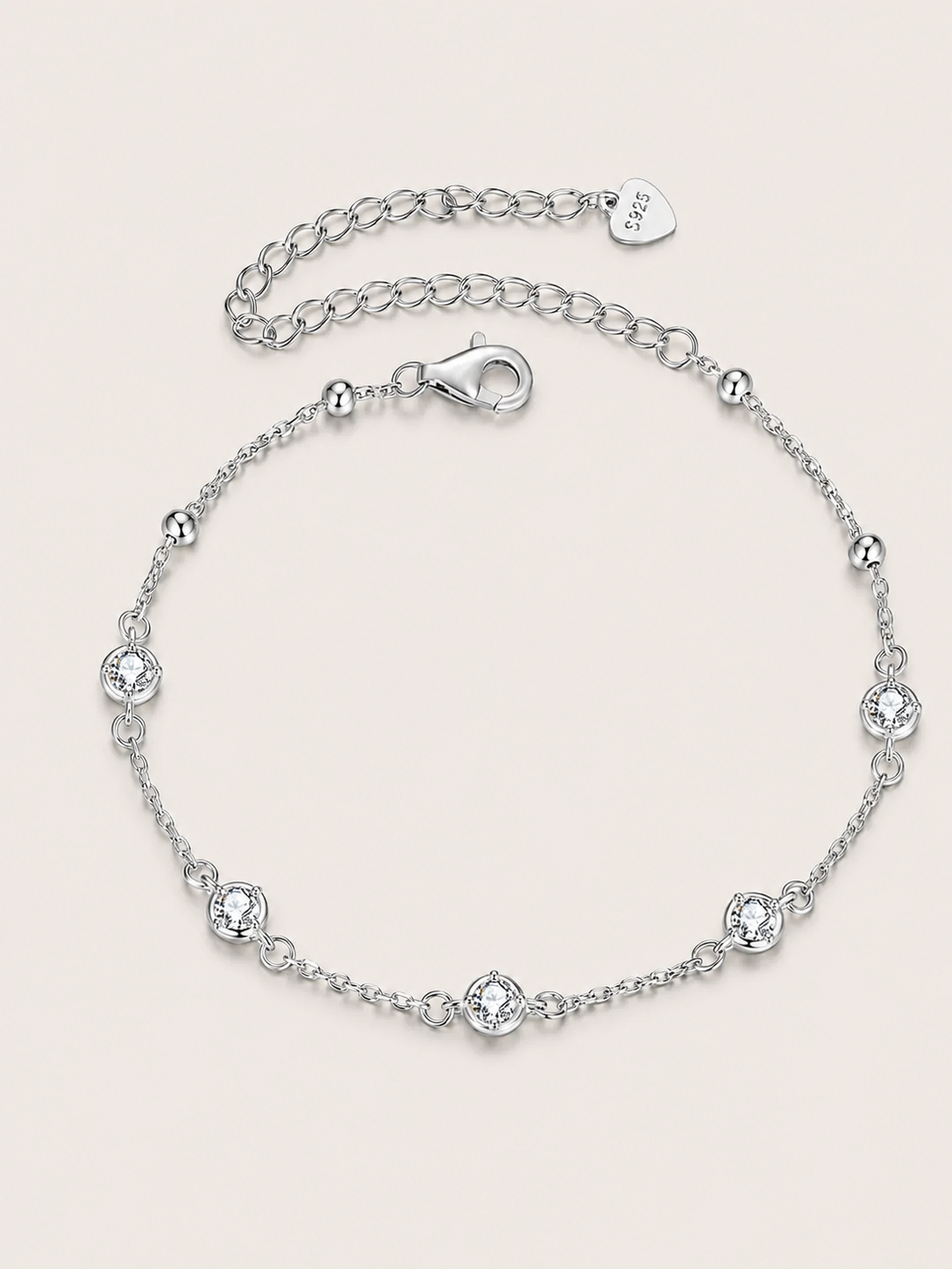 Brățară din argint 925 cu mai multe pietre moissanite