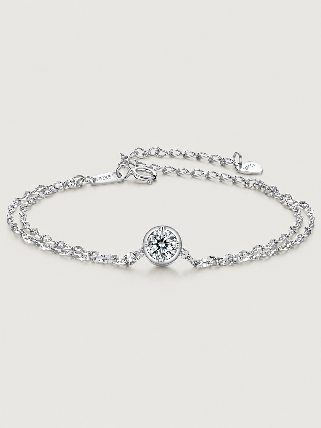 Brățară din argint 925 Moissanite Pure Brilliance cu piatră centrală strălucitoare