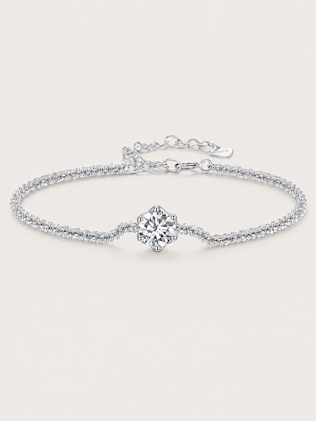 Brățară din argint cu moissanite 1ct Timeless Brilliance elegantă