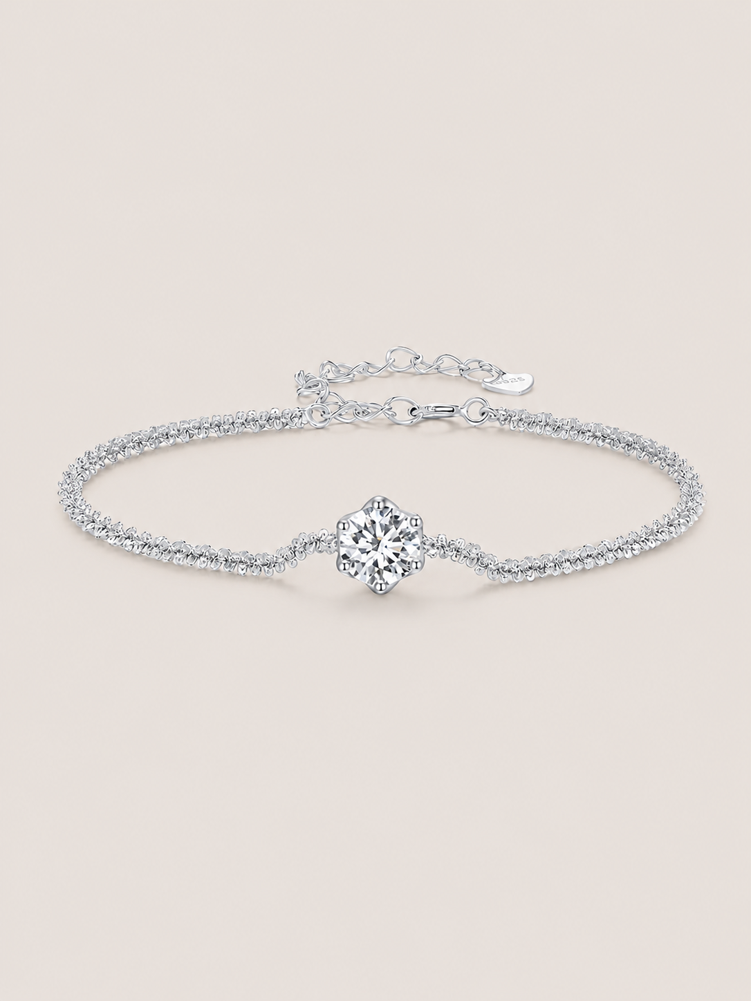 Brățară din argint cu moissanite 1ct Timeless Brilliance elegantă