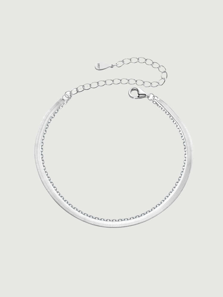 Brățară din argint cu lanț tip snake elegant