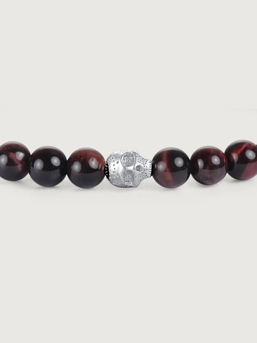 Bratara barbati din argint cu red tiger eye ideala pentru cadou