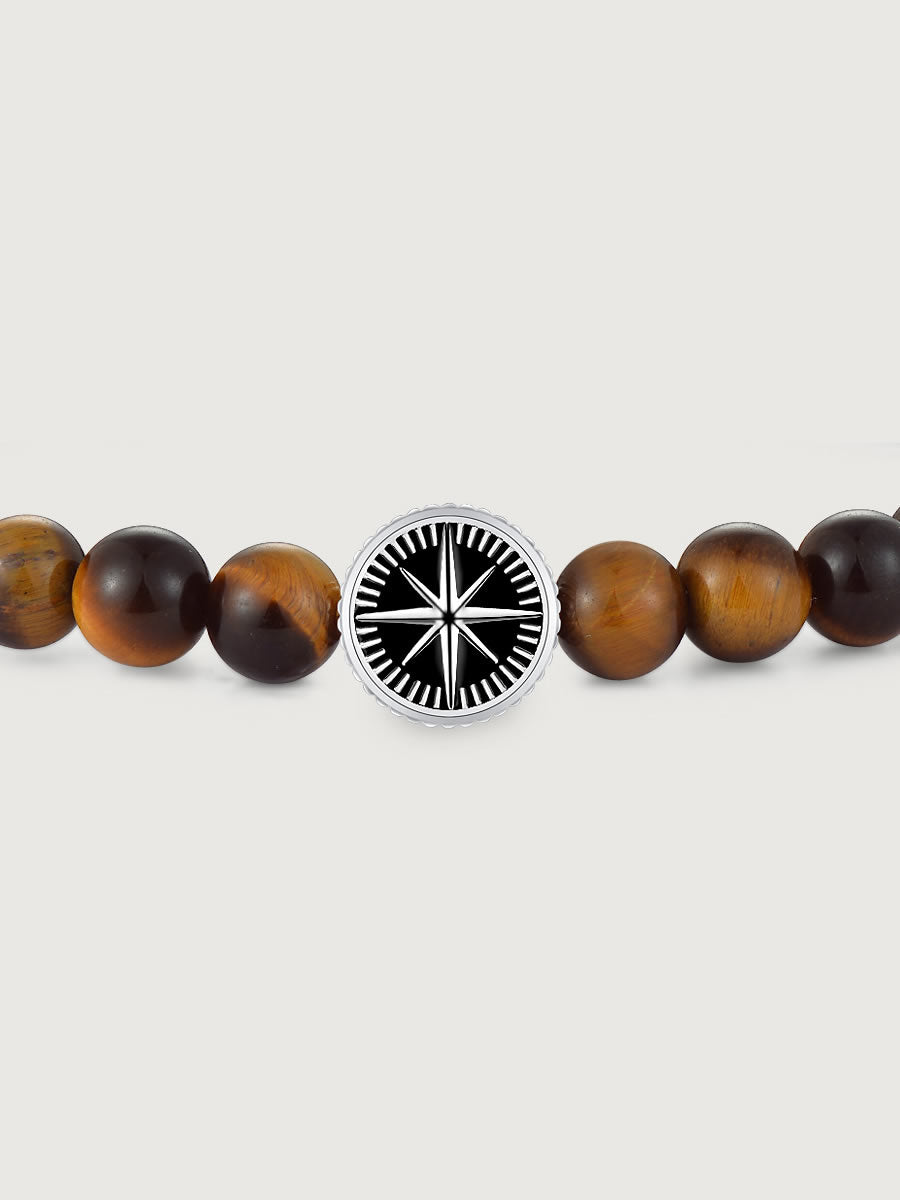 Bratara barbati din argint cu tiger eye ideala pentru cadou