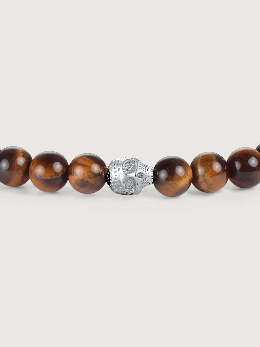 Bratara barbati din argint cu tiger eye ideala pentru cadou