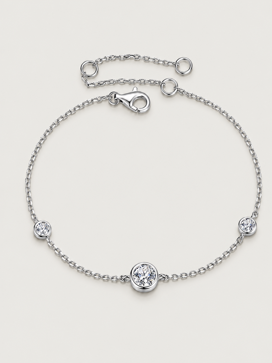 Brățară din argint 925 cu moissanite 0.5ct și 0.1ct