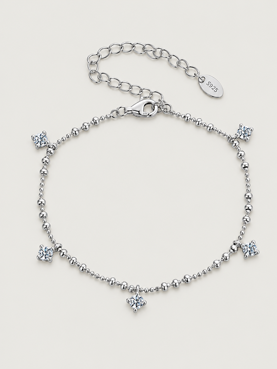 Brățară din argint 925 cu moissanite minimalistă