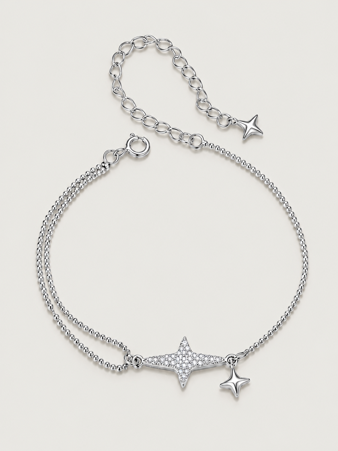 Brățară din argint 925 cu stea pavé și zirconii 5A Stardust Glow