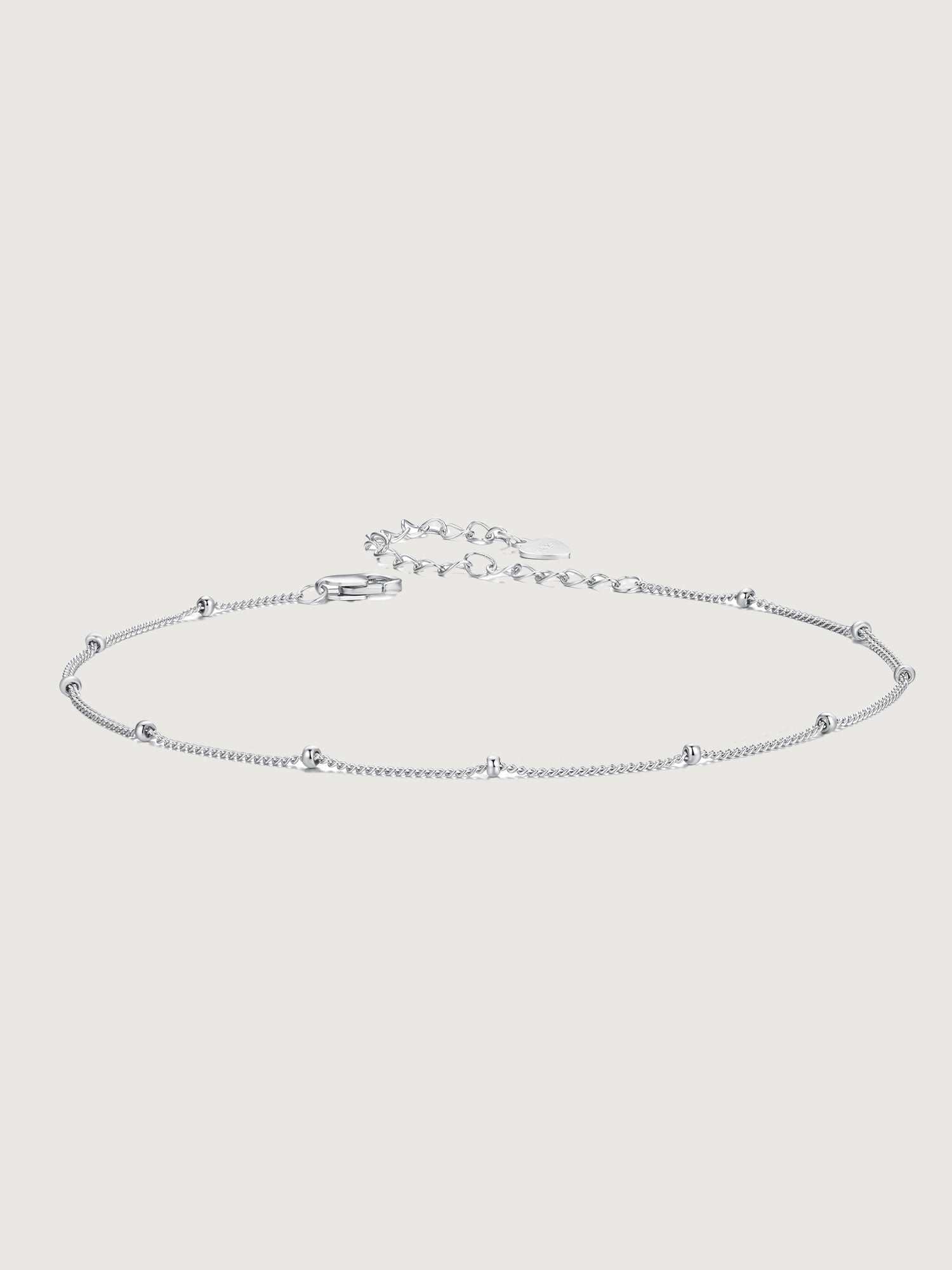 Brățară de gleznă minimalistă din argint 925 cu biluțe