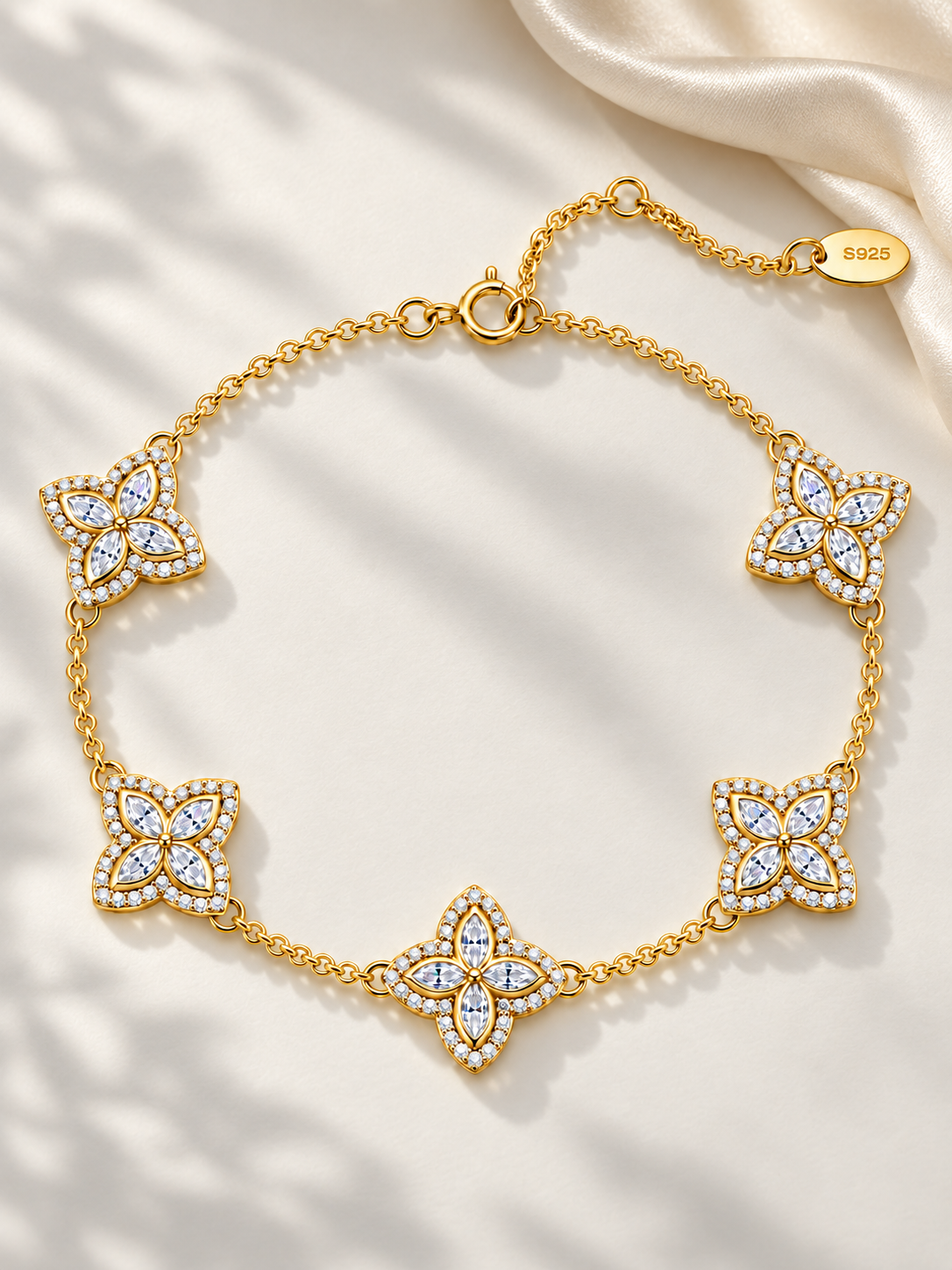 Brățară Gold cu Moissanite 2,8 CTW