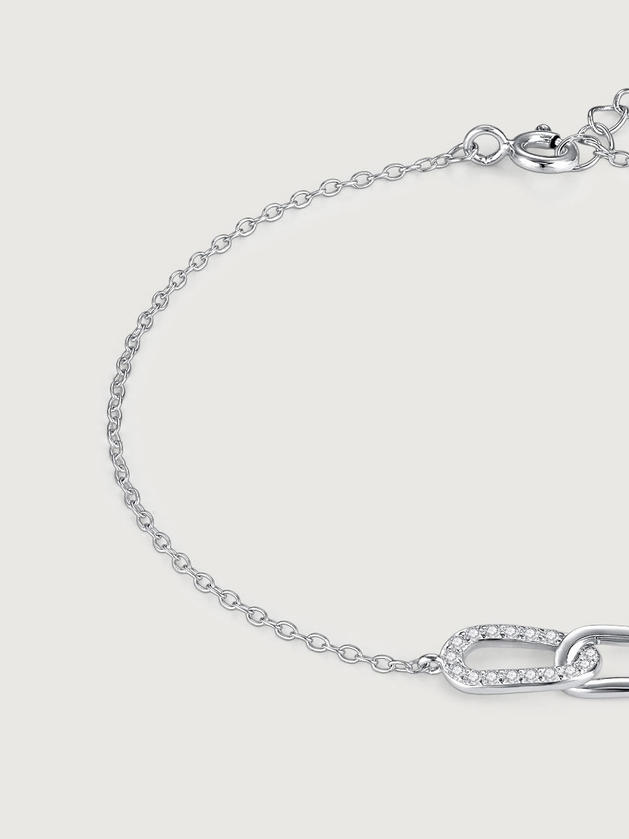 Brățară argint verigă decorată cu zirconii tip pave