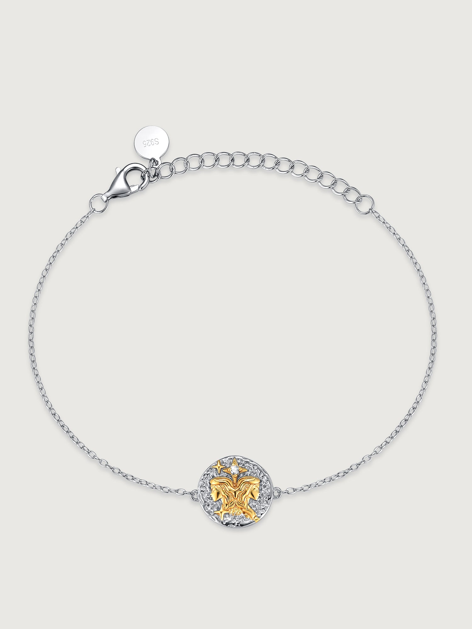 Brățară Zodiac Gemeni din argint 925 cu moissanite