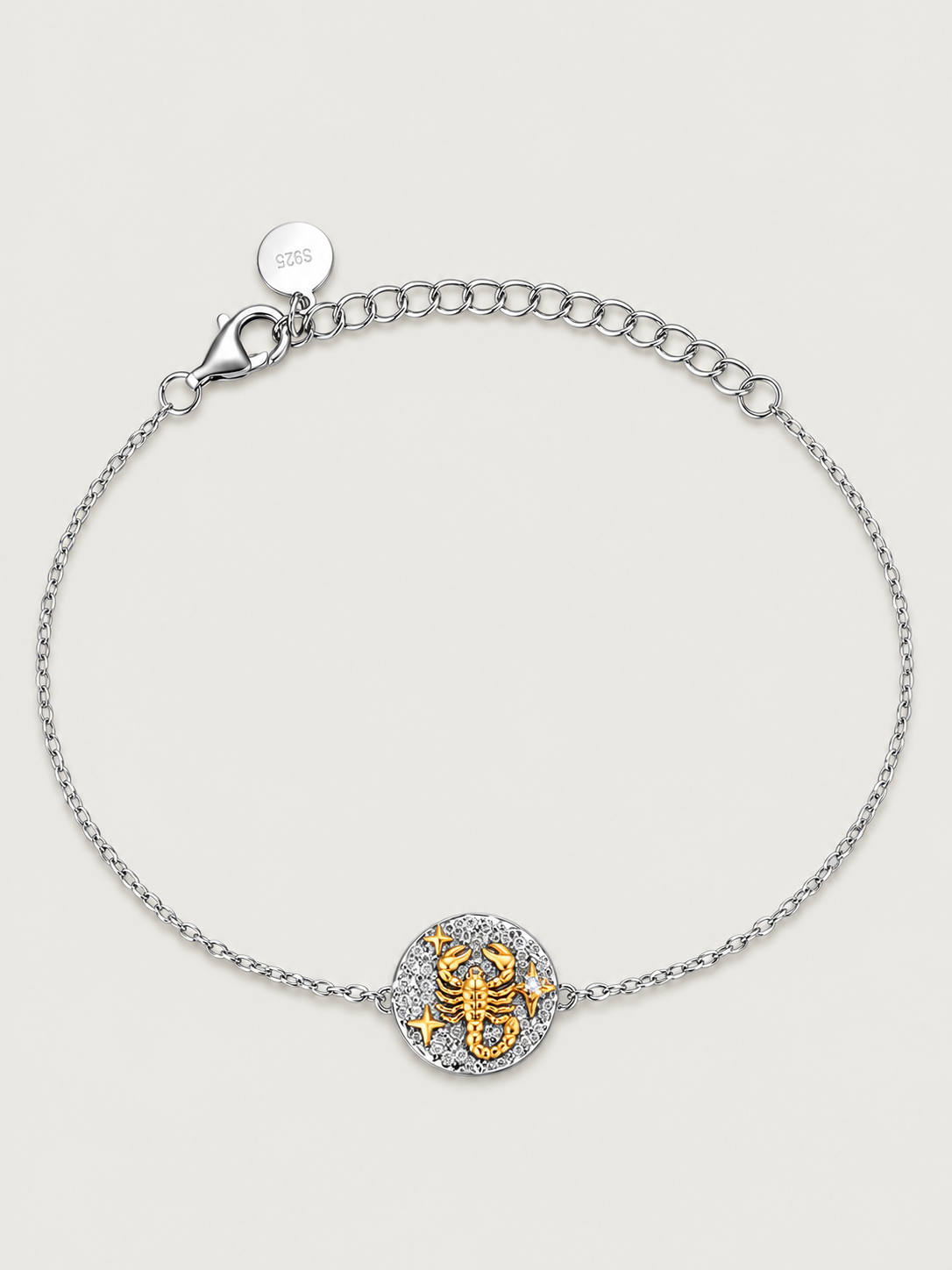Brățară Zodiac Scorpion din argint 925 cu moissanite
