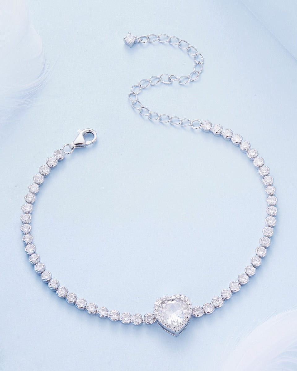 Bratara din Argint Shining Heart Zircon