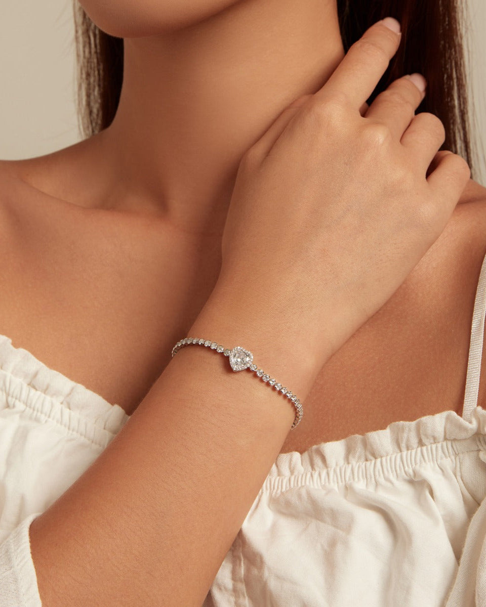 Bratara din Argint Shining Heart Zircon