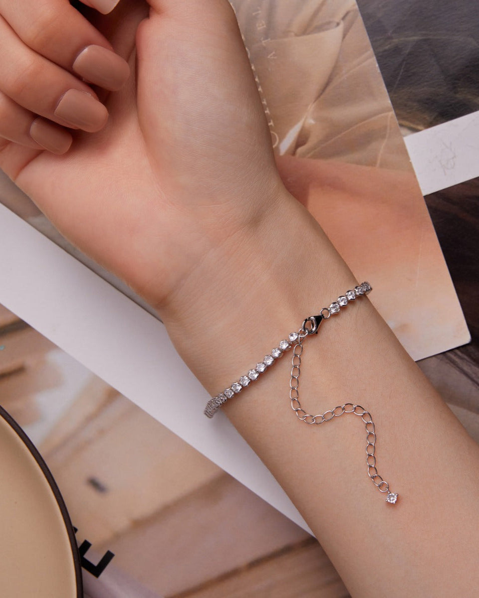 Bratara din Argint Shining Heart Zircon