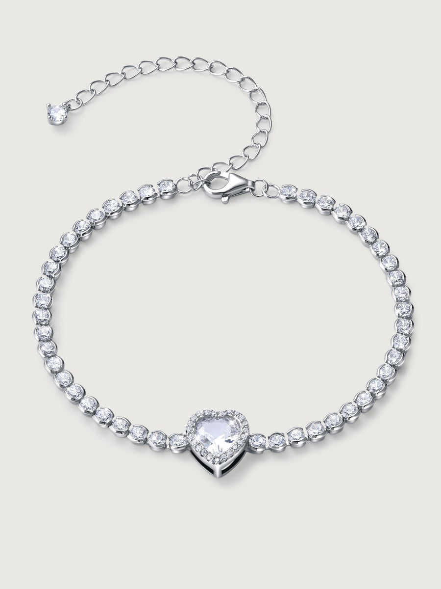 Bratara din Argint Shining Heart Zircon