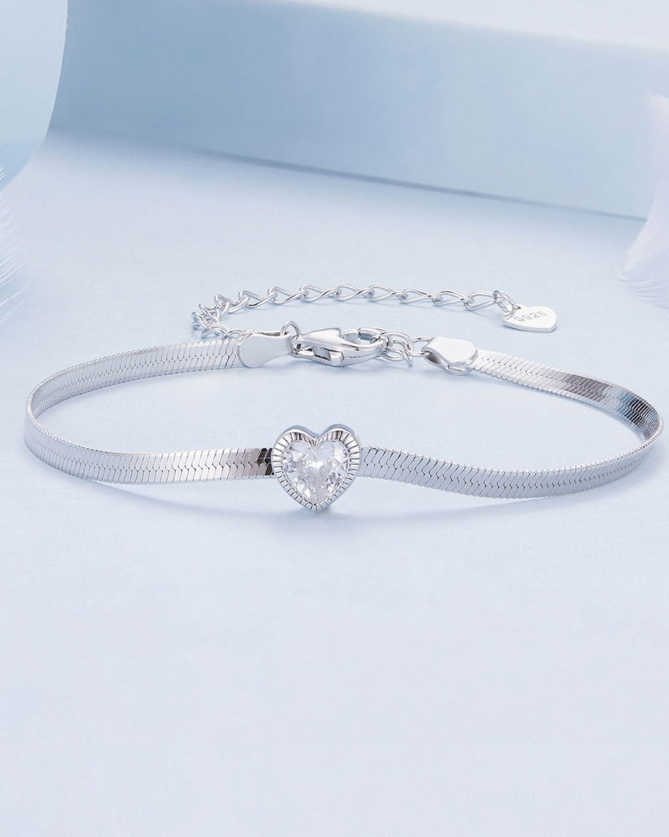 Bratara din argint Snake Heart