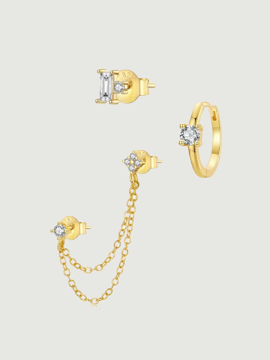 Cercei din Argint Golden Harmony