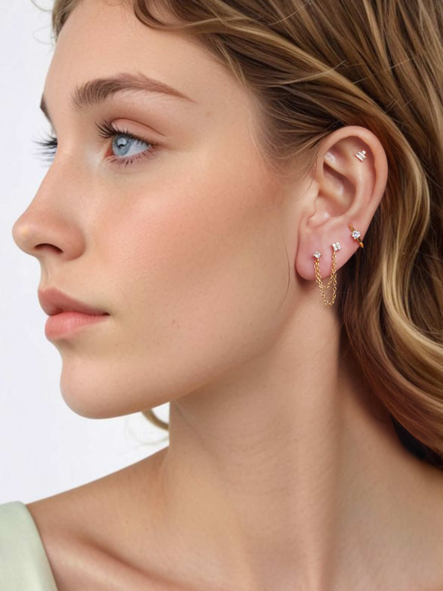 Cercei din Argint Golden Harmony