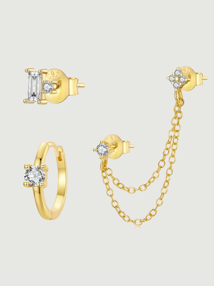 Cercei din Argint Golden Harmony