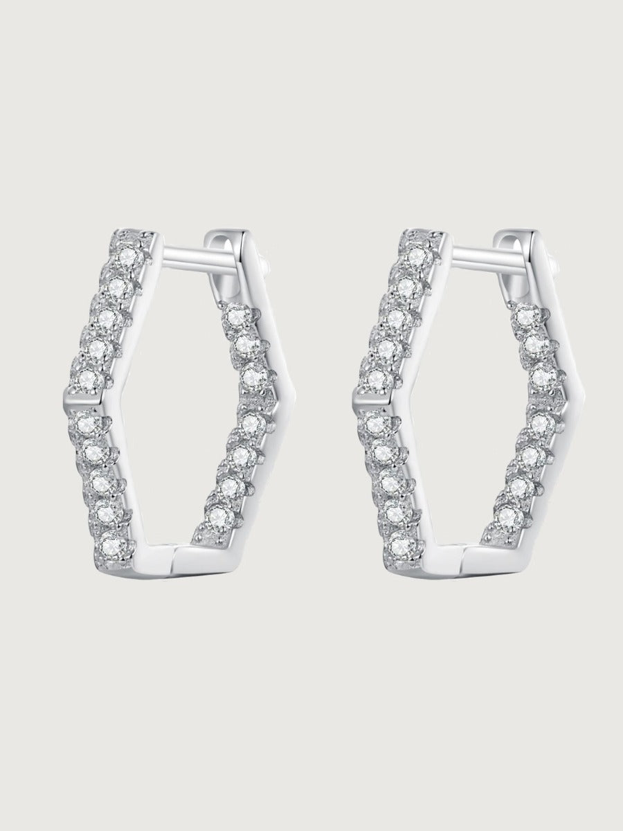 Cercei din Argint Hexagonal Elegance