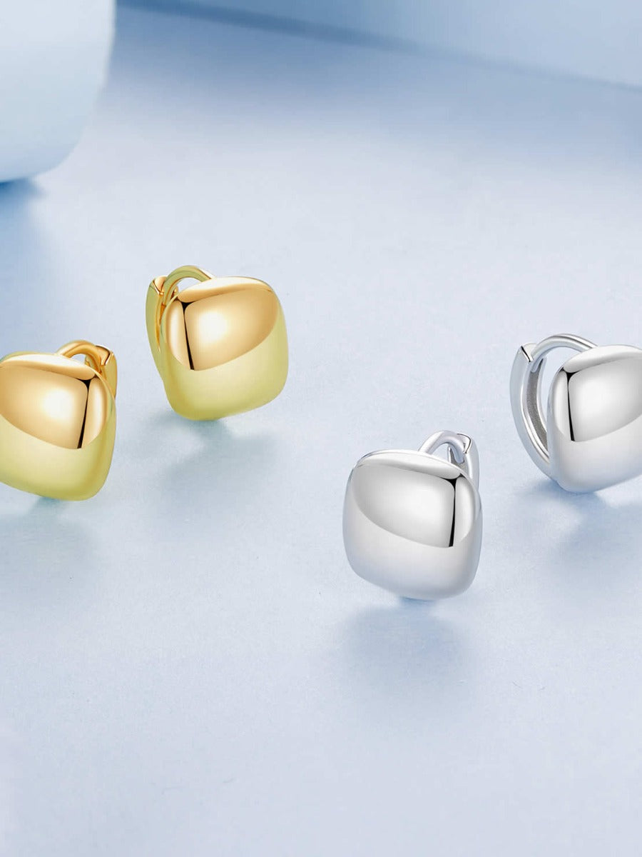 Cercei din Argint Golden Luxe Hoops