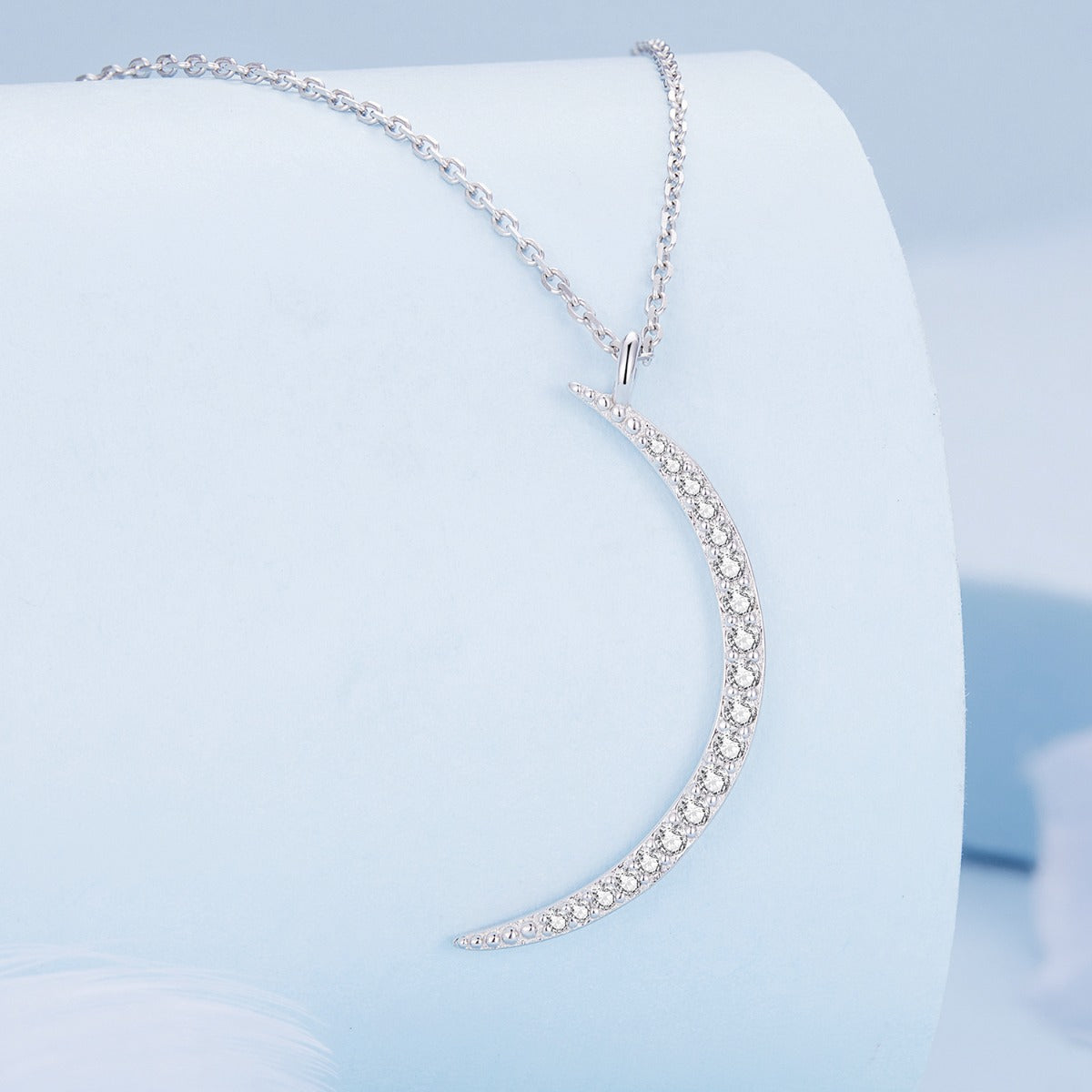 Pandantiv cu Lantisor din Argint Crescent Moon